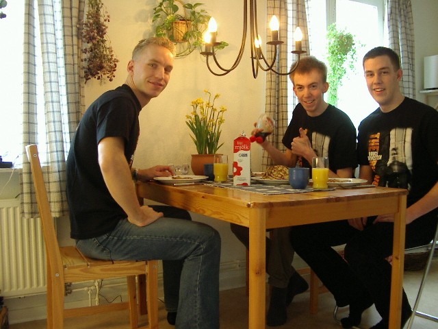 The Blood Brothers is enjoying the breakfast.