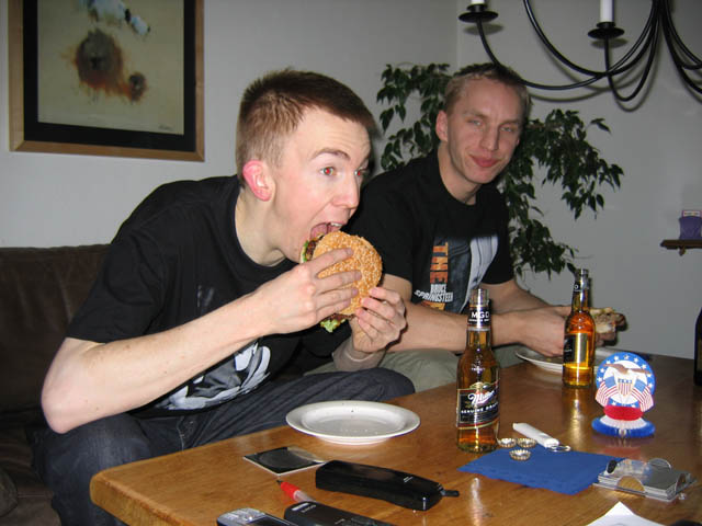 Having dinner in front of the TV