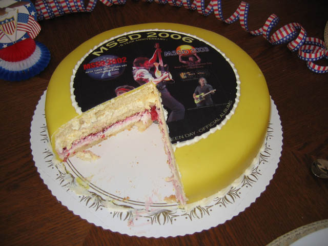 I had my head out the window and Janey's fingers were in the cake