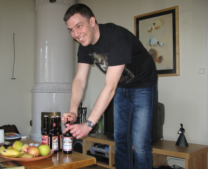 First beers. 10:20.