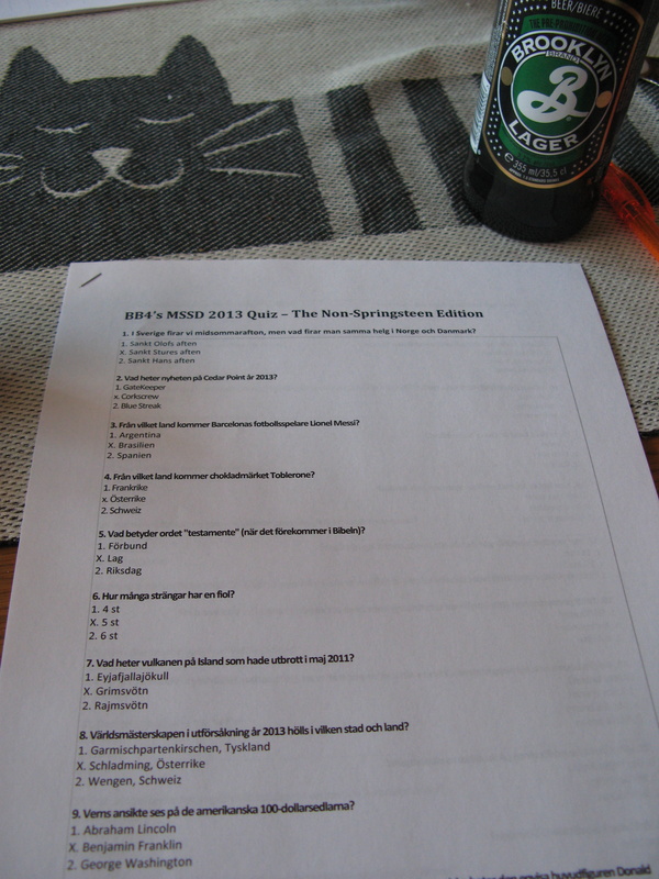 A regular quiz for a change, no Bruce-questions