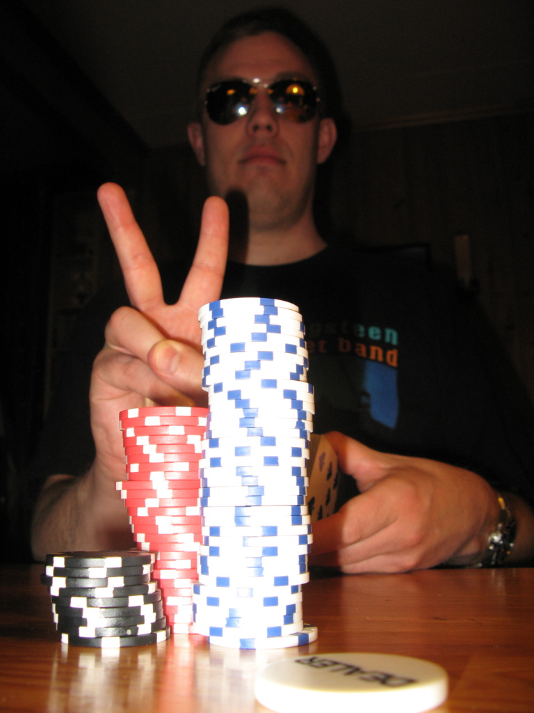 World record in fastest winning MSSD poker - everone all in on the first hand, BB1 wins of course!